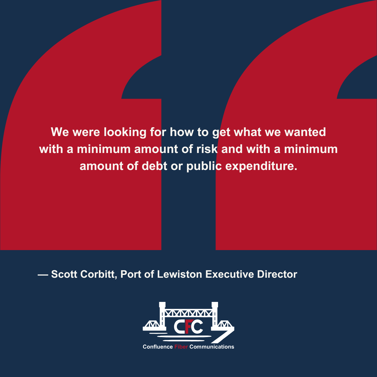 Quote from Scott Corbitt on getting what the community wanted with minimum risk and debt
